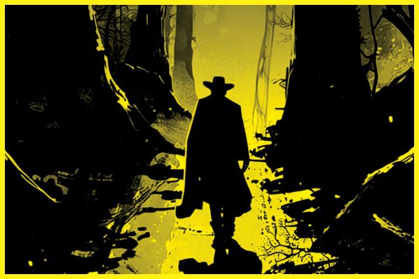 Cloaked figure walking into a forest — visual metaphor from The Collector’s Universe, setting up a new story.